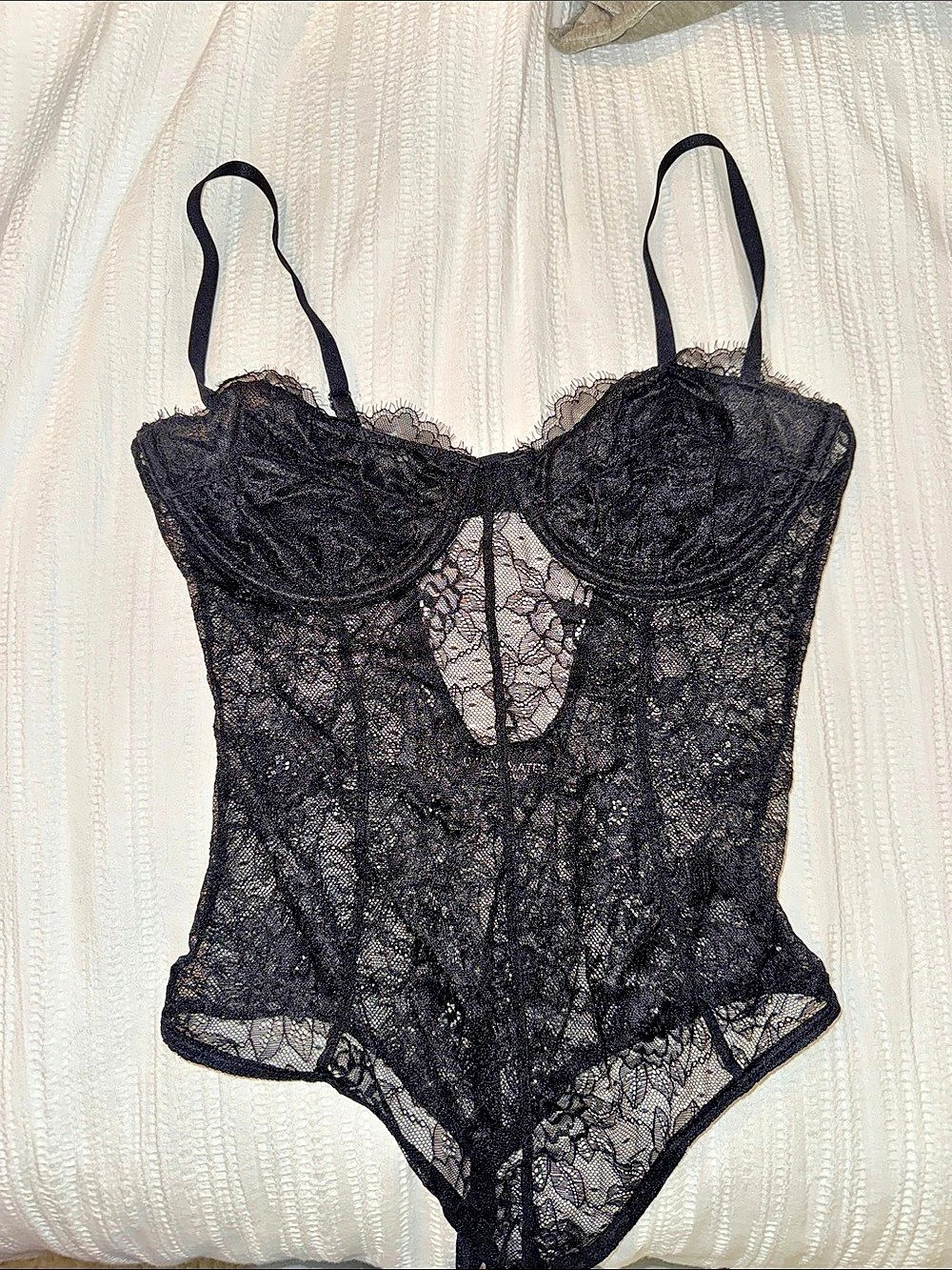 OW Intimates Black Lace Bodysuit Like New